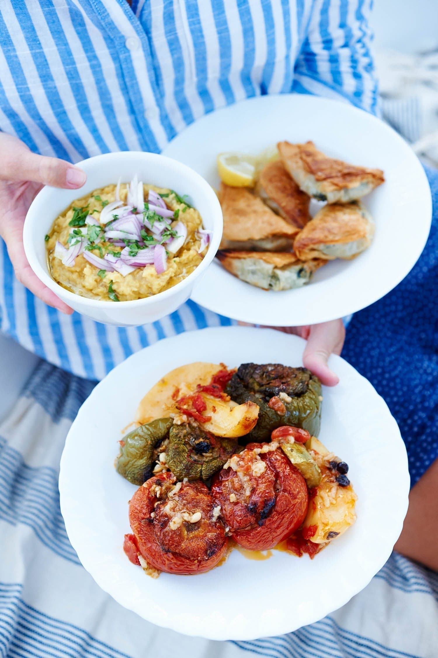 Greek Seas hostess preparing a meal